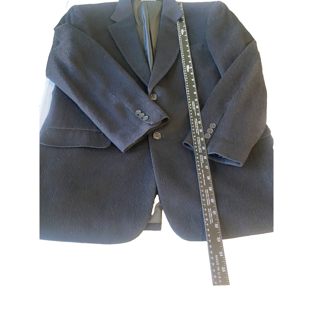 Blazer Mens Size 42L 100% Camel Hair Black Business Casual Party Sportscoat - Picture 8 of 15